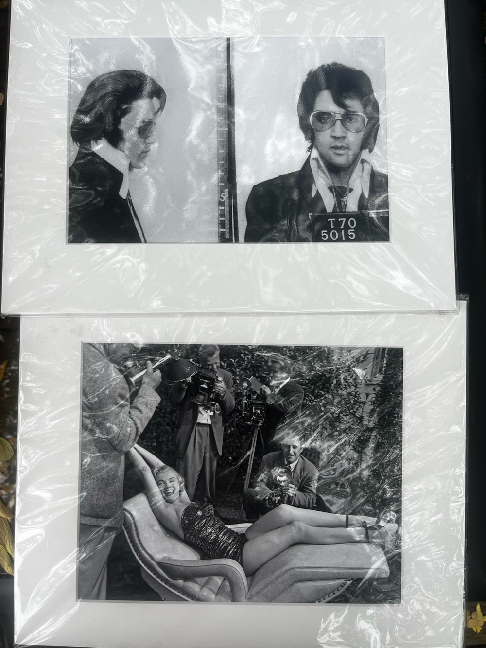 Vintage Black & White Celebrity Photo Prints - Set of 2